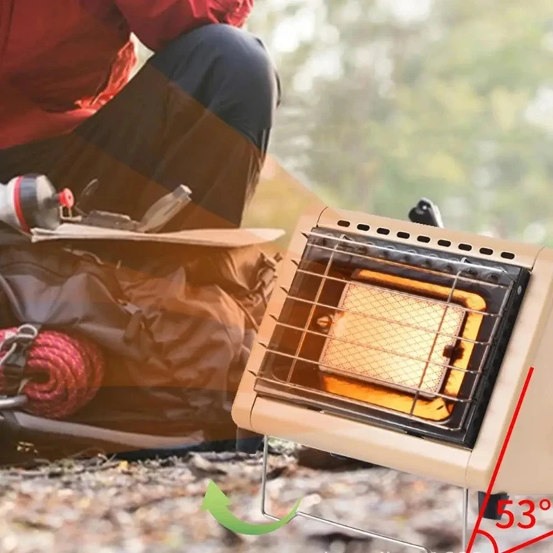 Portable Gas Heater For Winter Outdoor Camping Tent Heater Rapid Heater And Rotating Ignition Anti-Slip Foot Insulating Sheet