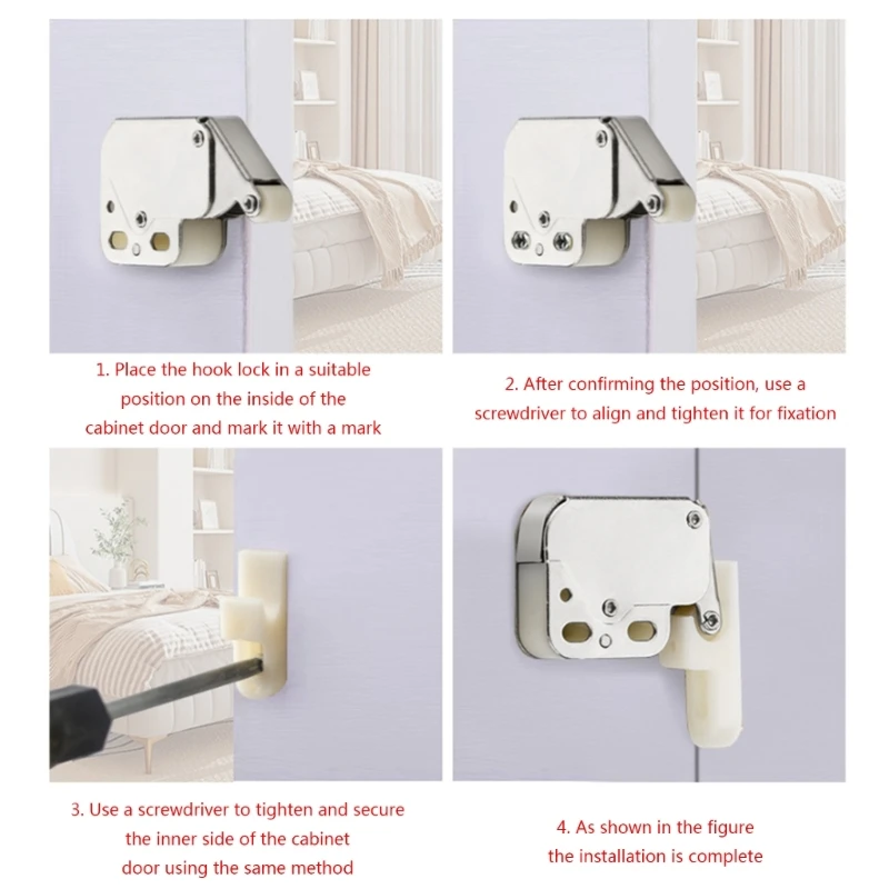 Elephant Trunk Hook Locks Metal & Plastic Locking Mechanism for Doors & Gate Dropship