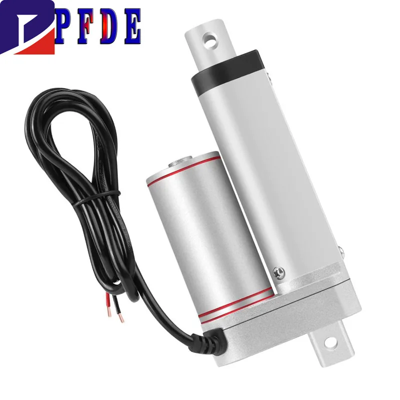 12V/24V Linear Actuator Electric Push Rod Telescopic Rod Straight Linear Actuator Stroke 200mm to 400mm High Duty 150N-1000N