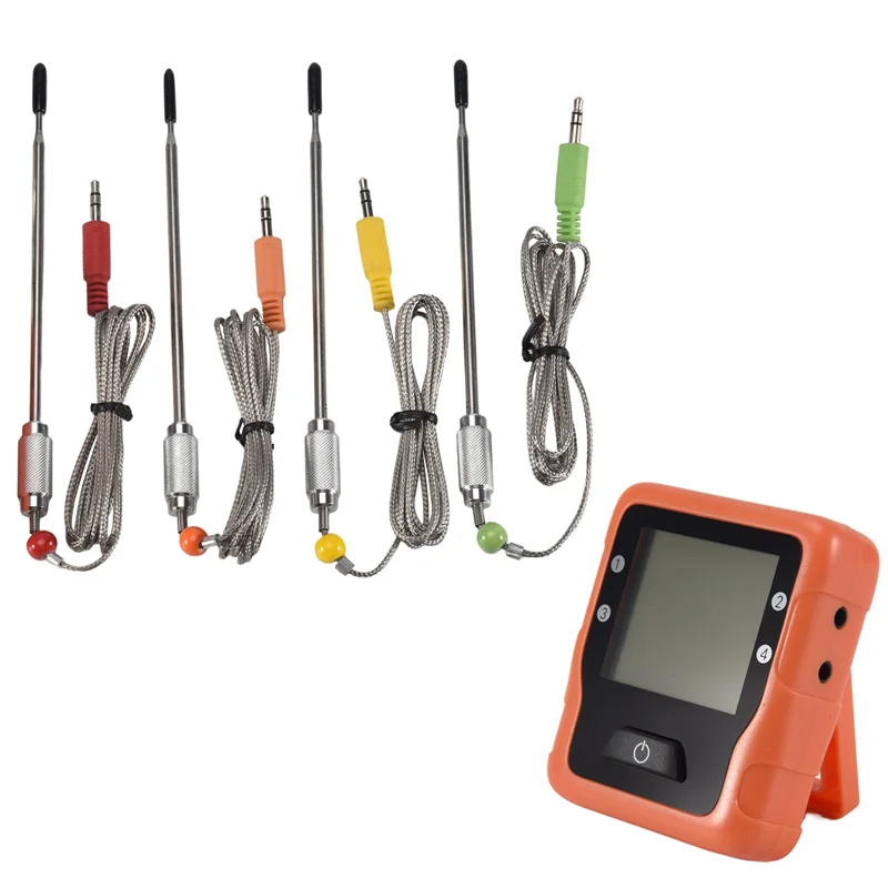 AB13-Meat Thermometer Bluetooth Wireless Dual Probes Thermometer Outdoor BBQ Oven Meat Thermometer With 4 Probe