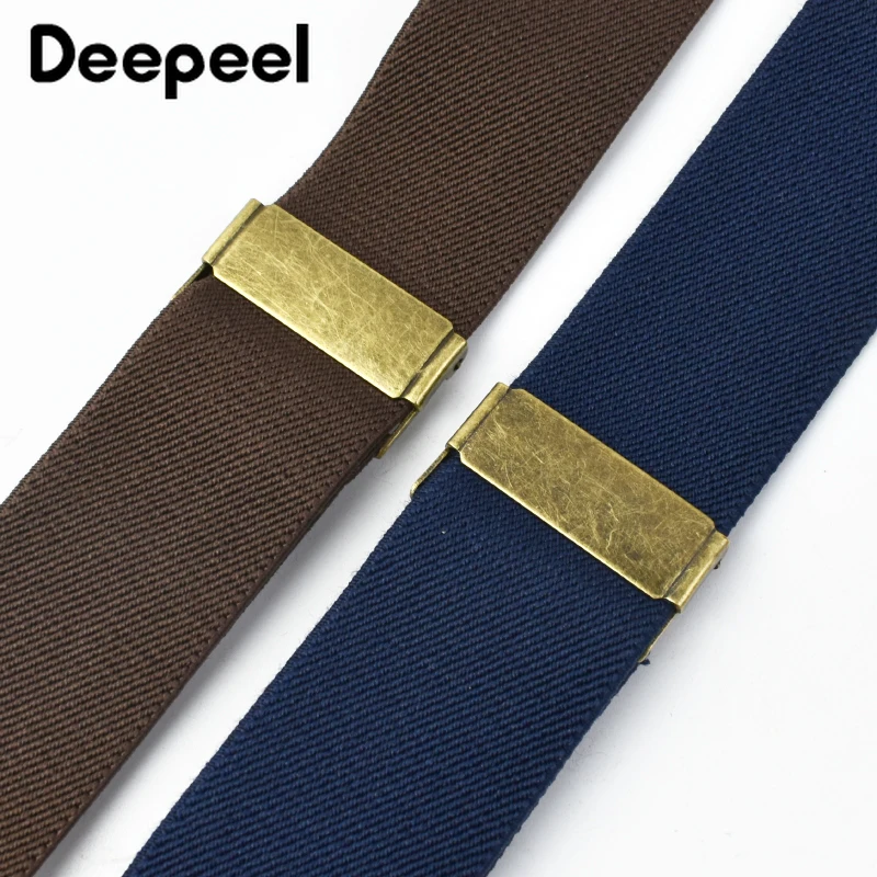 1Pc 3.5X120cm Men Suspenders 4 Clip Buckles Adjustable X-shaped Clasp Hook Braces Adult Belt for Pants Jeans Strap Accessories