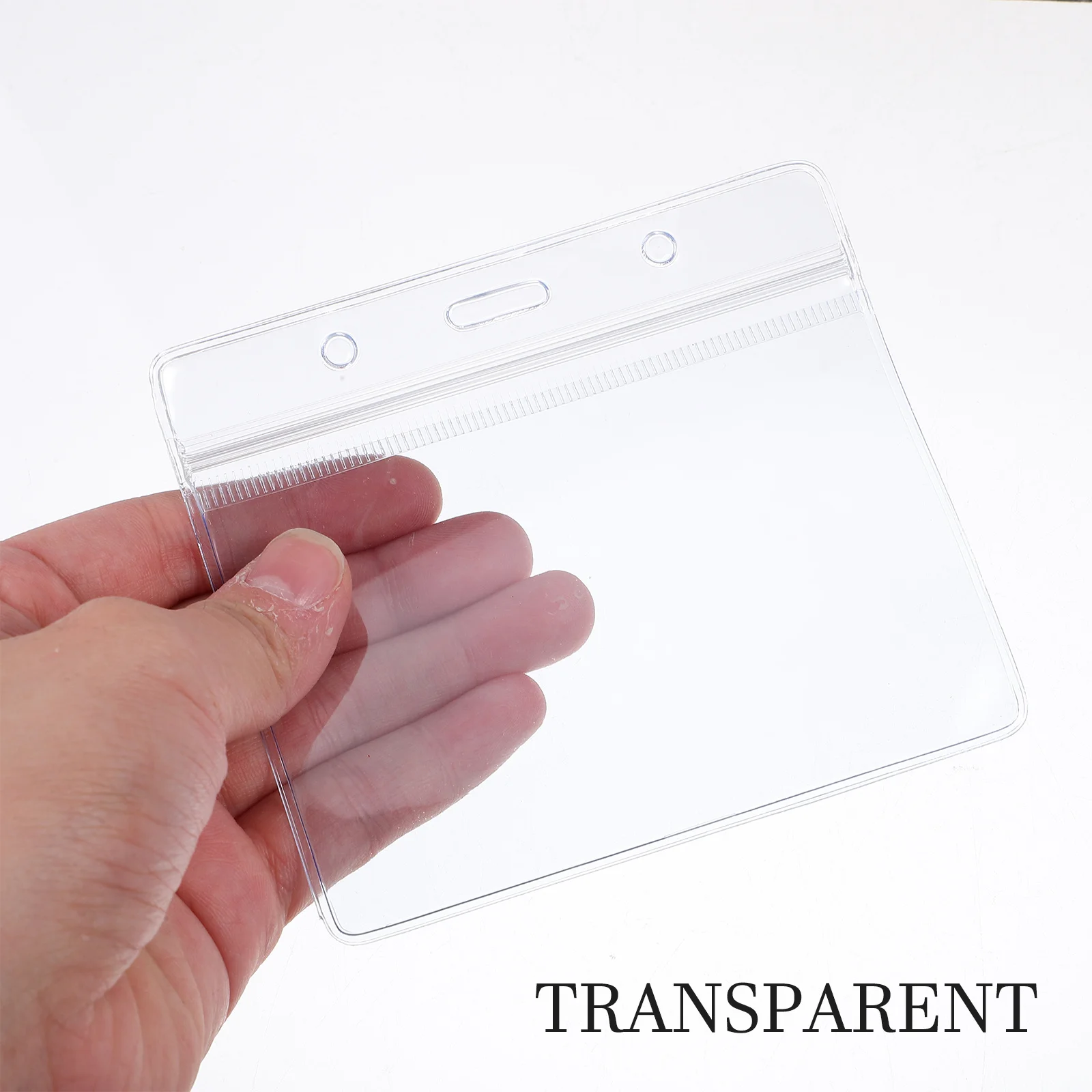 

50pcs Transparent Badge Holder Clear Anti-Scratch Card Covers For Id Name Badge Sleeve Game Cards Protection Storage Reusable