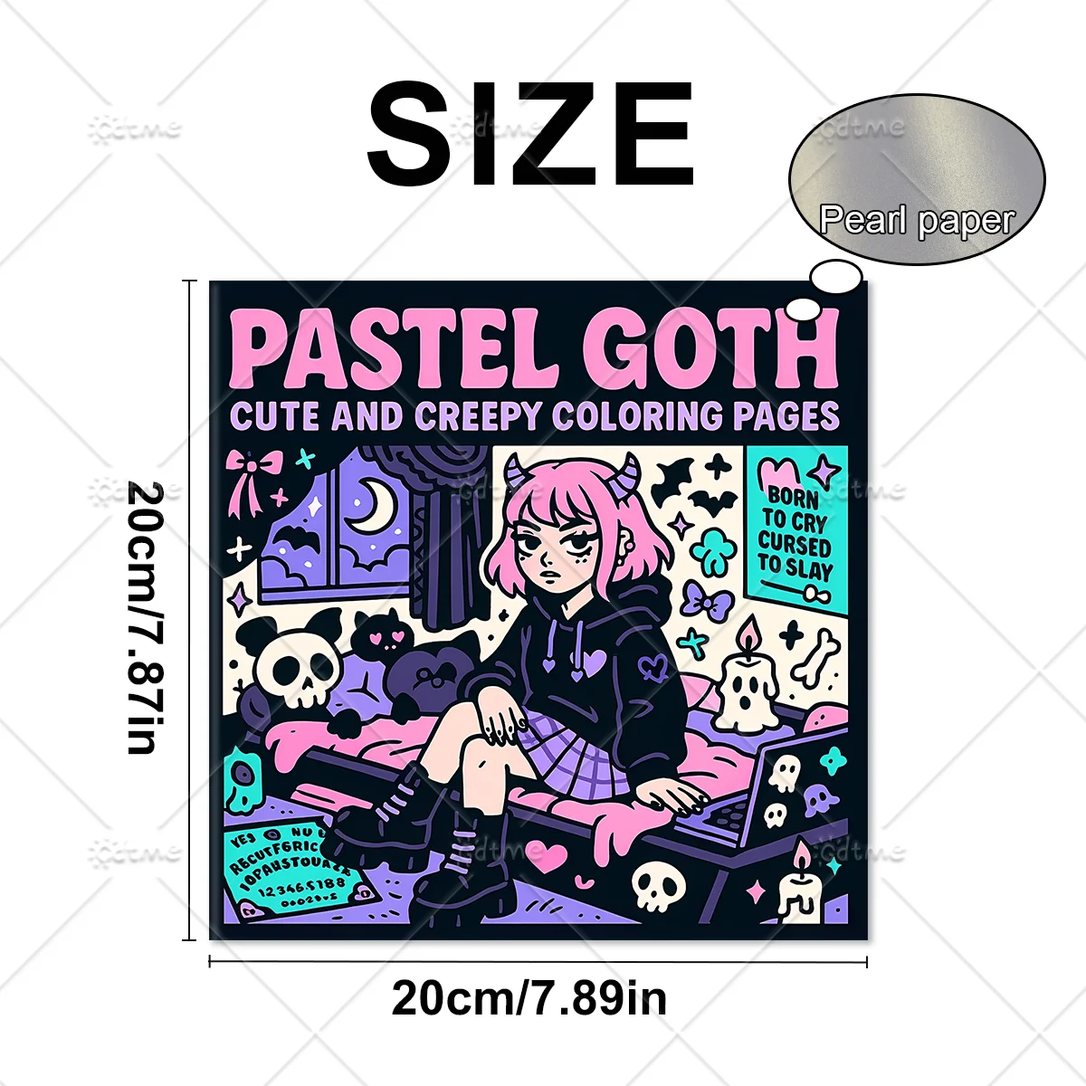 PASTEL GOTH CUTE AND CREEPY Malbuch für Erwachsene, niedliche, gemütliche tägliche Aktivitäten, unregelmäßige Muster zur Entspannung – Detail 2
