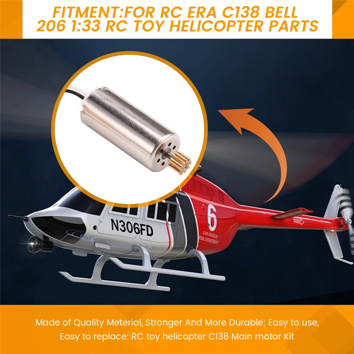 【فرصة الأخيرة!】RC لعبة هليكوبتر ترقية C138 مجموعة المحرك الرئيسية لـ RC ERA C138 Bell 206 1:33 RC لعبة هليكوبتر أجزاء