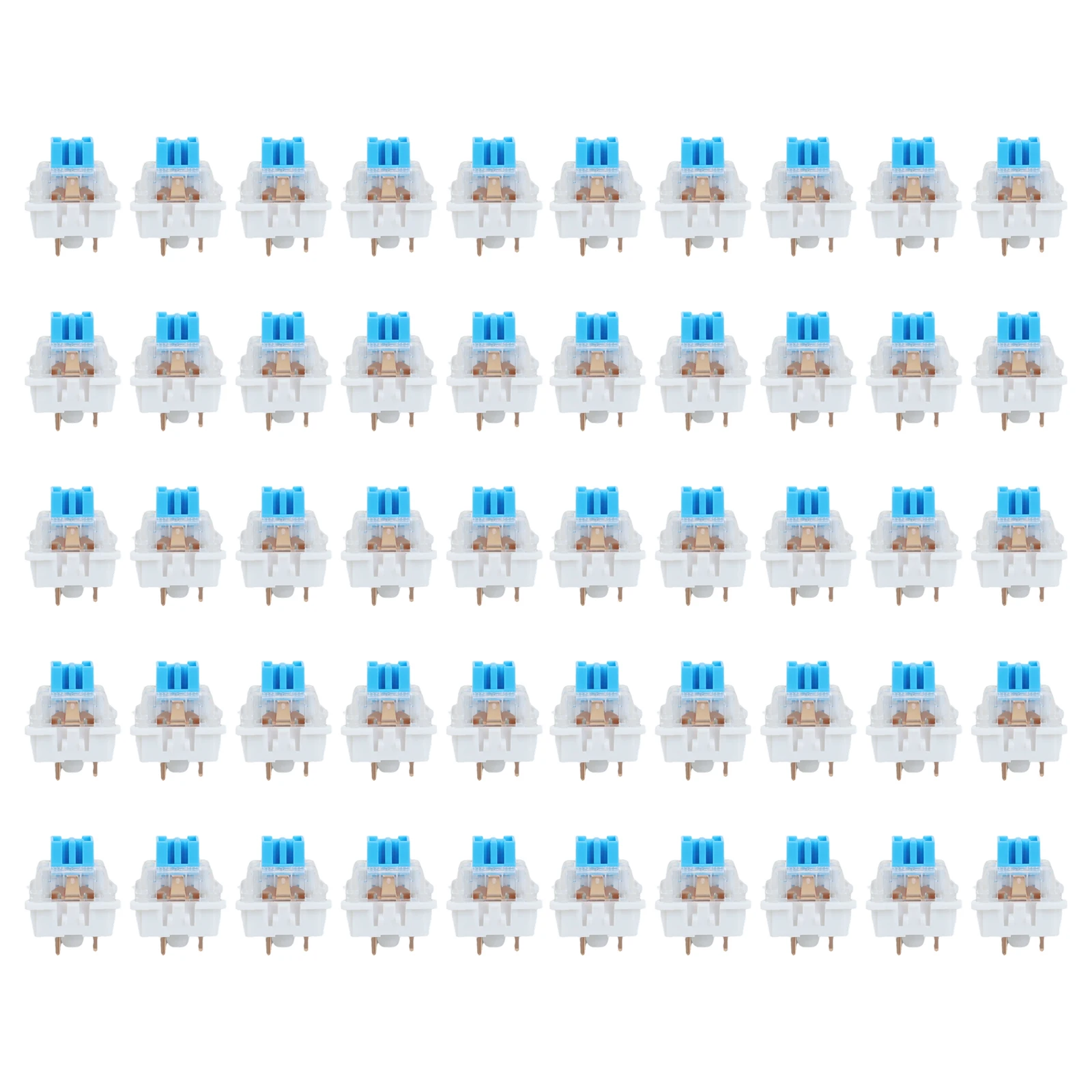 50 Pieces 3 Pin Tactile Keyboard Switches for Mechanical Keyboards with Transparent Housing and Quiet Operation