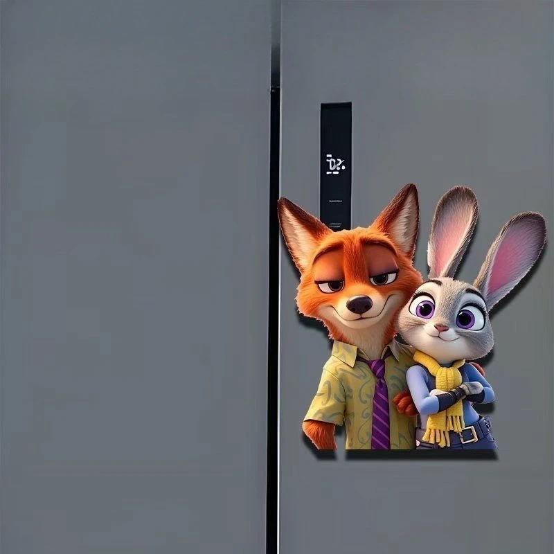 Disney Zootopia Series Merchandise Nick Wilde Judy Hopps Acryl Magnet Cartoon Kreativer personalisierter Kühlschrankmagnet Geschenk