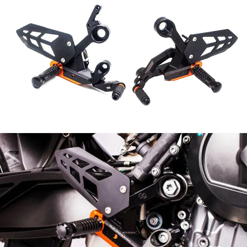 

Footrest Foot Pegs For DUKE 790 DUKE 890 motorcycle CNC aluminum Heel Wing Adjuster Rearset