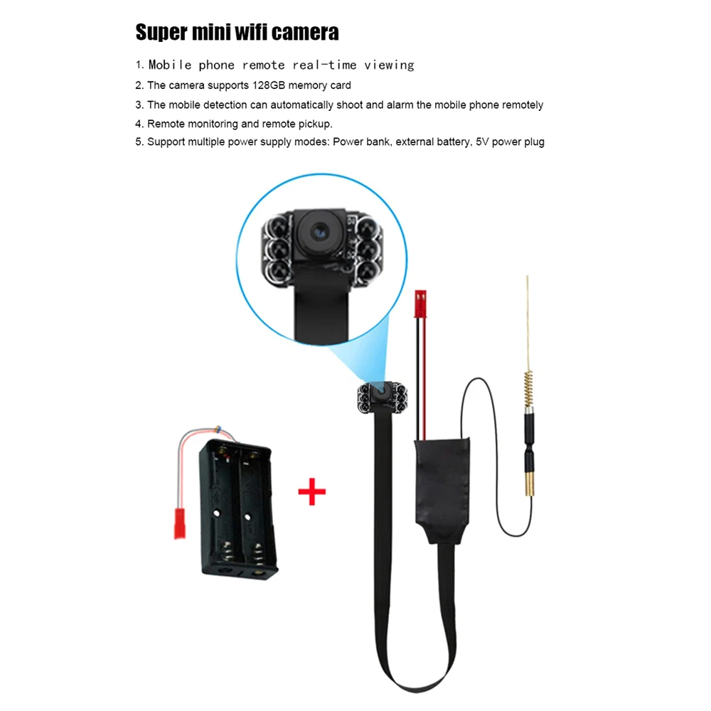 HD 1080P WiFi Mini Camera DIY Module Motion Mini Wireless Cam for Home Surveillance Security with Motion Detection for Outdoor