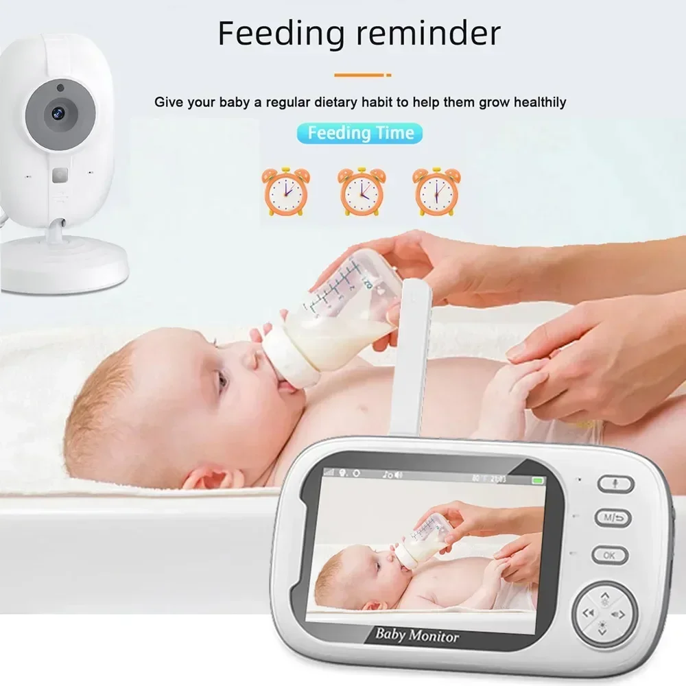 VBABM 3.5 Inch Baby Monitor With Camera Stand Wireless Electronic Babysitter Two Way Audio Video Nanny Radio For Child Safety view 6