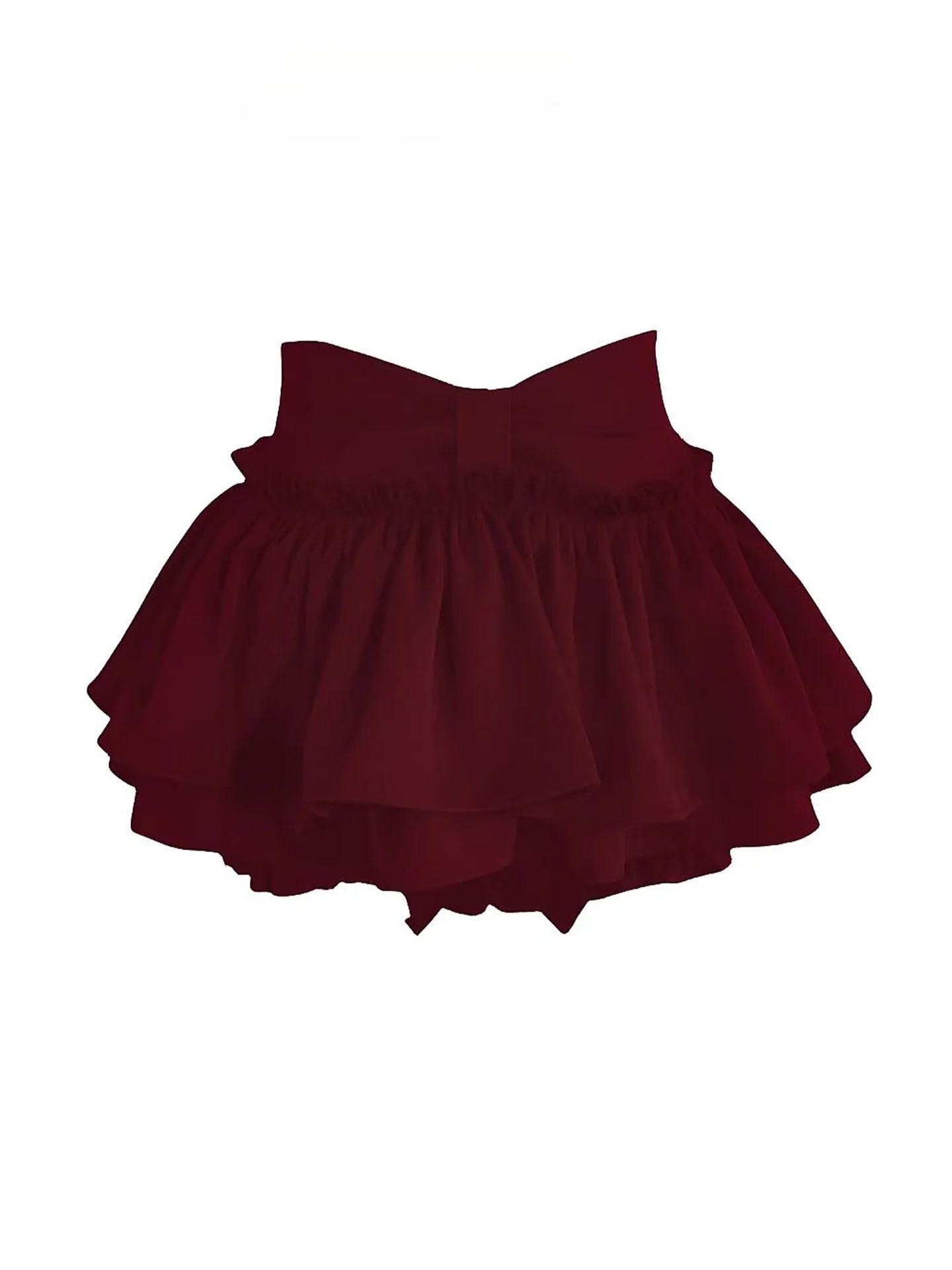 กระโปรงบัลเล่ต์สีแดงพองๆ สำหรับผู้หญิง ฤดูใบไม้ร่วง ใหม่ สไตล์หวานซ่อนเปรี้ยว ดีไซน์เรียบหรู กระโปรงทรงเค้ก ทรงเอไลน์ กระโปรงสั้น