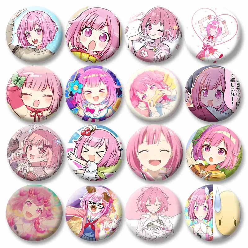 

Cute Game Figure Emu Otori Round Brooch on Backpack Clothing Decor Project Sekai Enamel Pin Hat Badges Cosplay Accessories Gifts