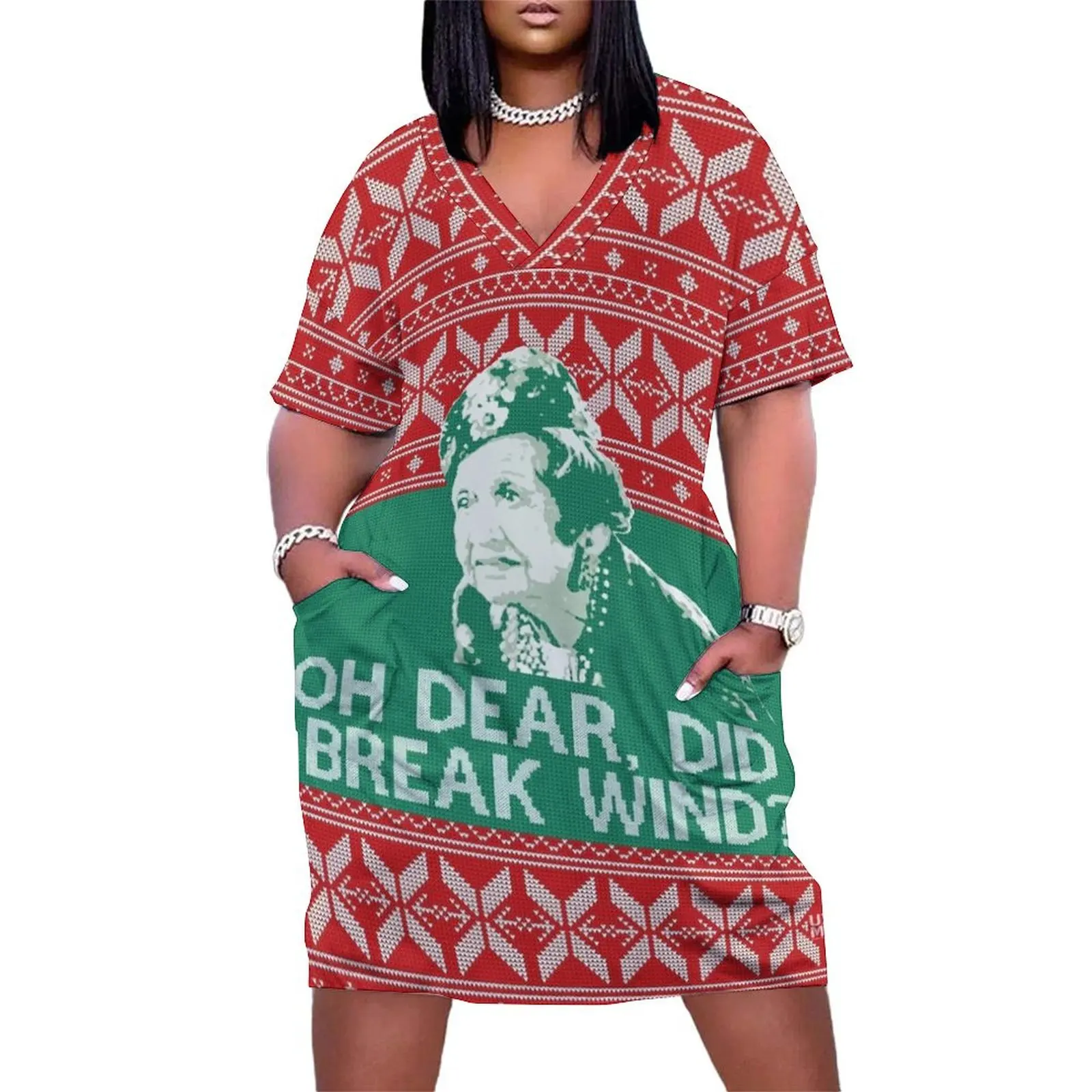 

Aunt Bethany - Ugly Sweater Loose Pocket Dress women clothes summer dress women 2024