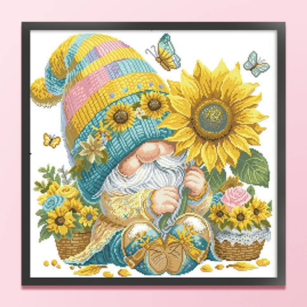 

Colorful Cross Stitch Art Canvas 39x39cm or 40x40cm with Beads and Thread for Creative Embroidery Home Wall Decor