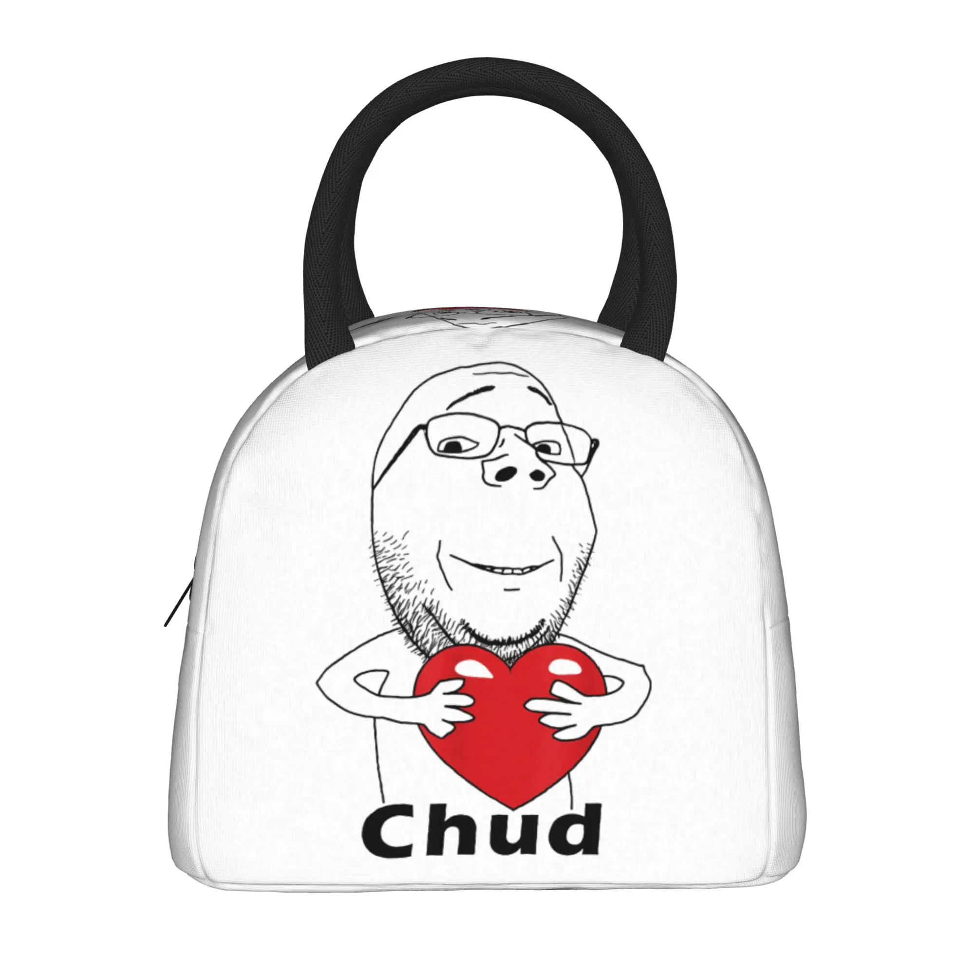 Insulated Lunch Bags Funny Chud Guy Love Heart Hug Chudjak Merch Storage Food Box Causal Thermal Cooler Lunch Box For School