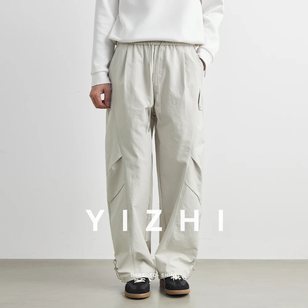 Fashion Men's Outdoor Climbing Cargo Pants Men's Autumn High Street Cool Pleated Paratrooper Loose Sports Casual Trousers Pants