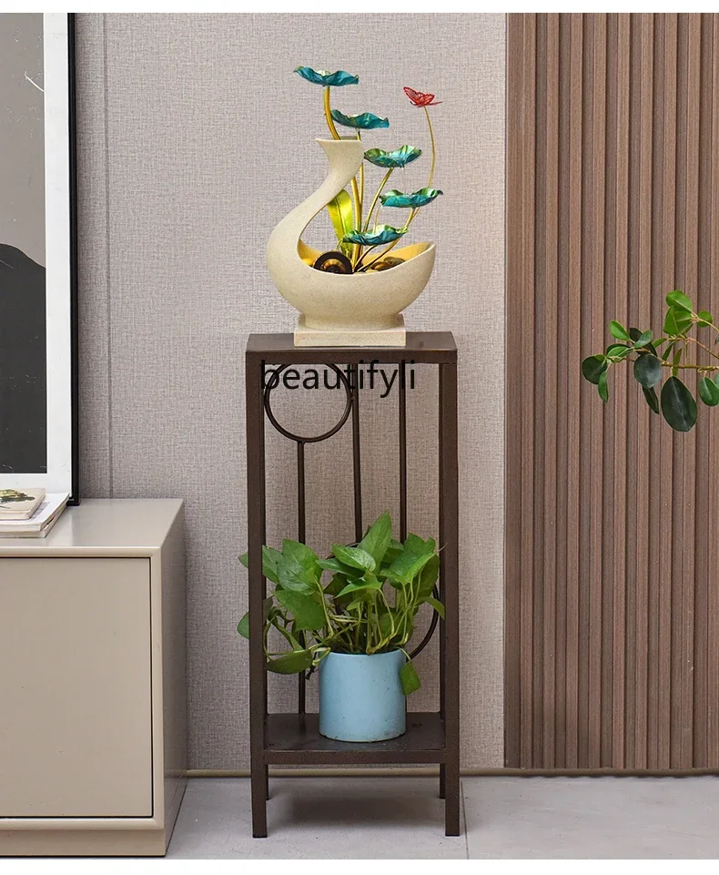 

smt03 ss7486 TV Cabinet Office Creative Desktop Landscape Ornament Circulating Water Feng Shui Wheel Light Luxury Ornament
