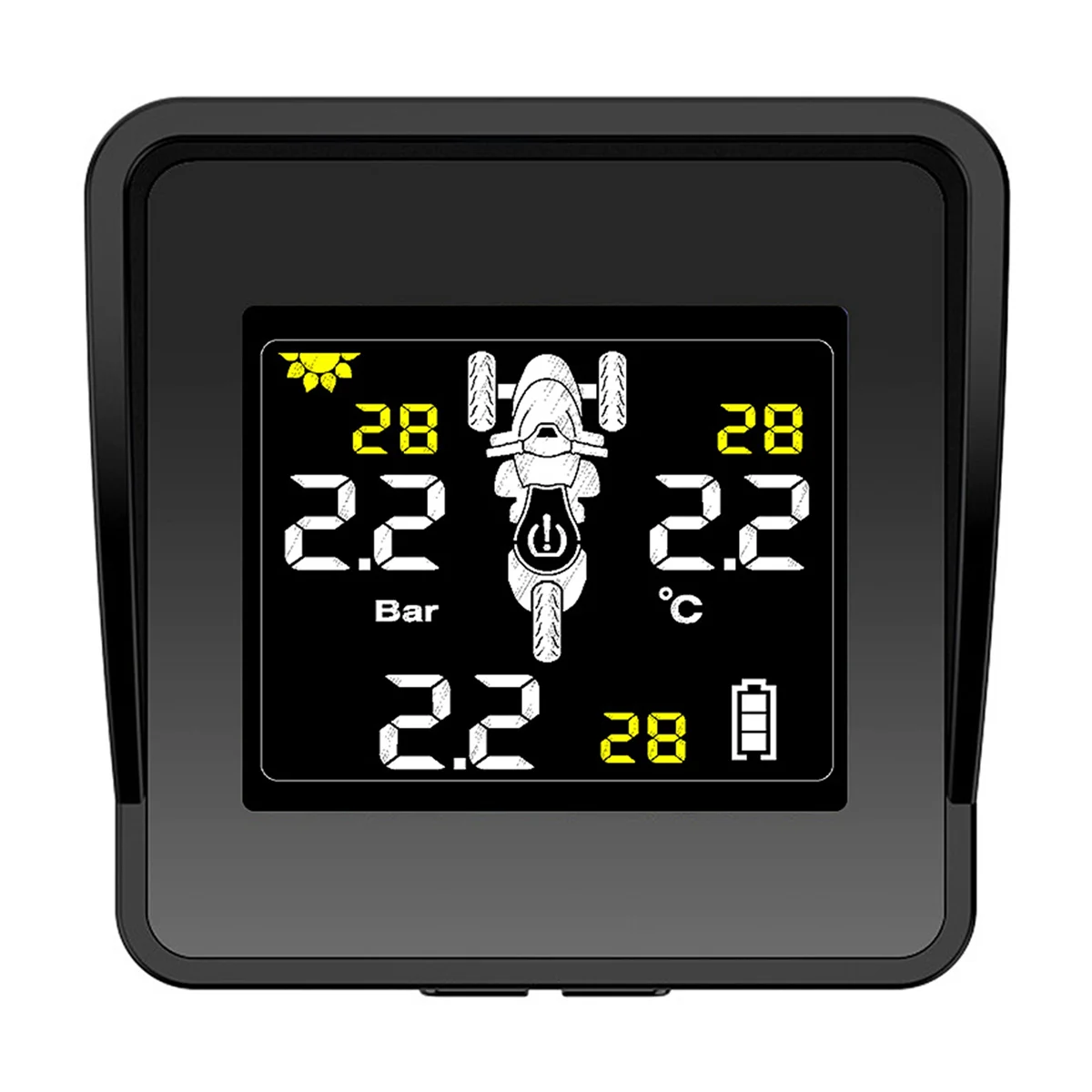 Système de surveillance de la pression de l'opathie solaire sans fil pour moto, TPMS, moniteur de pression, écran LCD, 3 capteurs externes