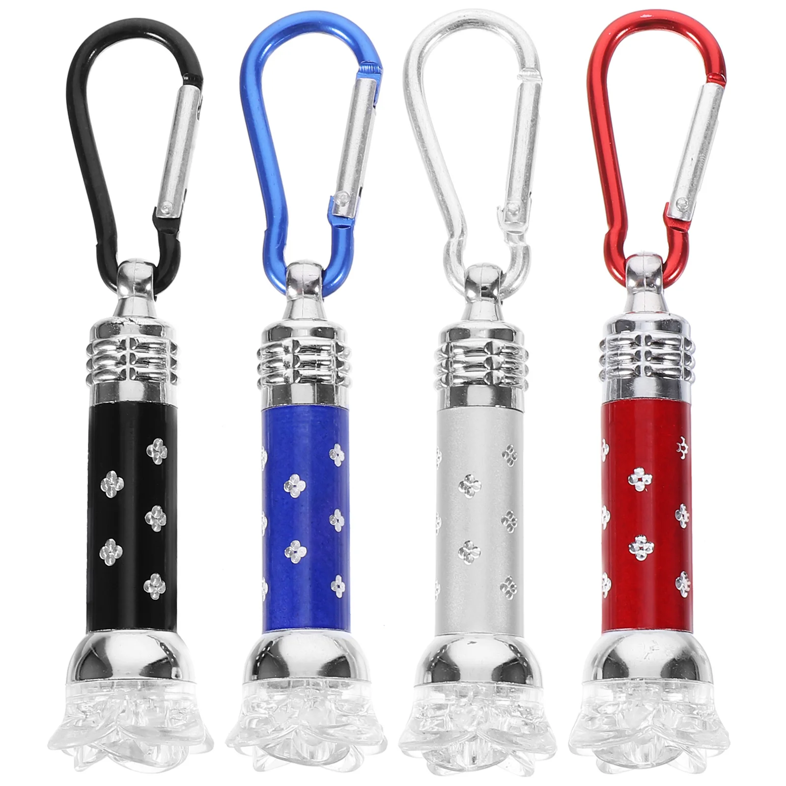 4 قطعة مصباح يدوي LED محمول مع حلقة تسلق لوازم الإضاءة في الهواء الطلق للتخييم والمشي لمسافات طويلة حالات الطوارئ مصباح يدوي صغير