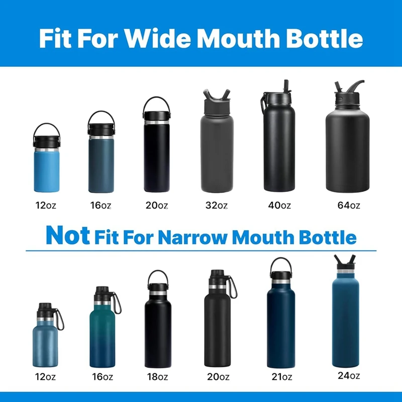 A46T Auto Flip Replacement Lid for Hydroflask 12 16 18 20 32 40 64oz Wide Mouth Bottles, Replacement Lid Cap with Button Lock