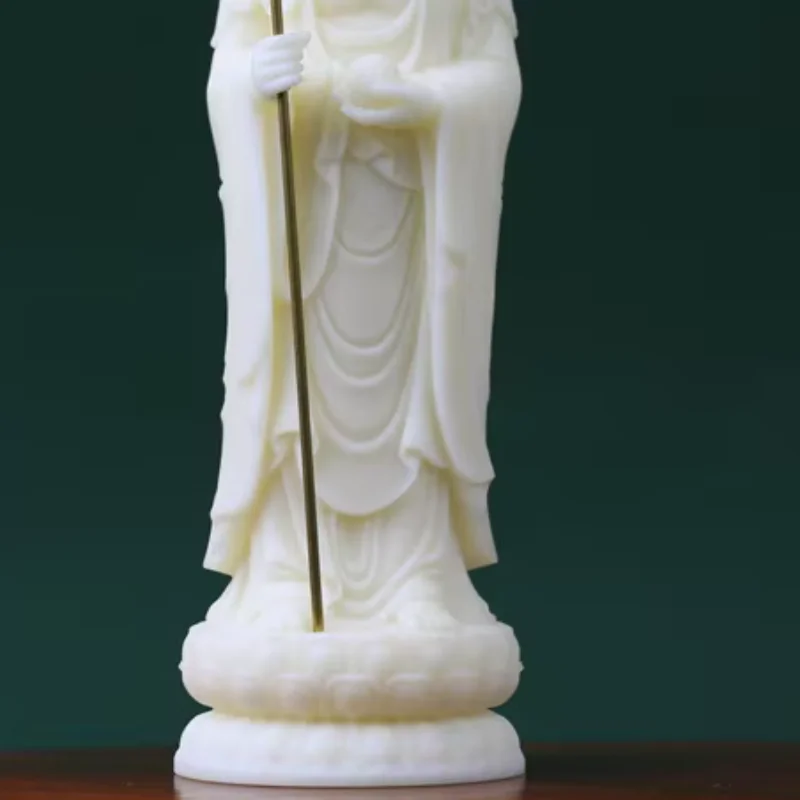 Tagua Nut Carving Ksitigarbha Bodhisattva Buddha Statue Decor Home Living Room Feng Shui Auspicious Decoration Handicrafts
