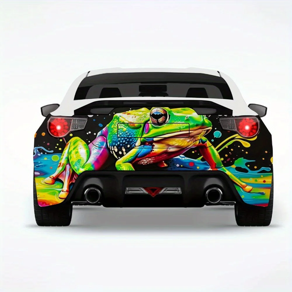 

Красочная автомобильная наклейка с всплеском лягушки-виниловая наклейка на заднюю часть автомобиля, водонепроницаемые самоклеящиеся виниловые наклейки для хвоста и бампера автомобиля, De