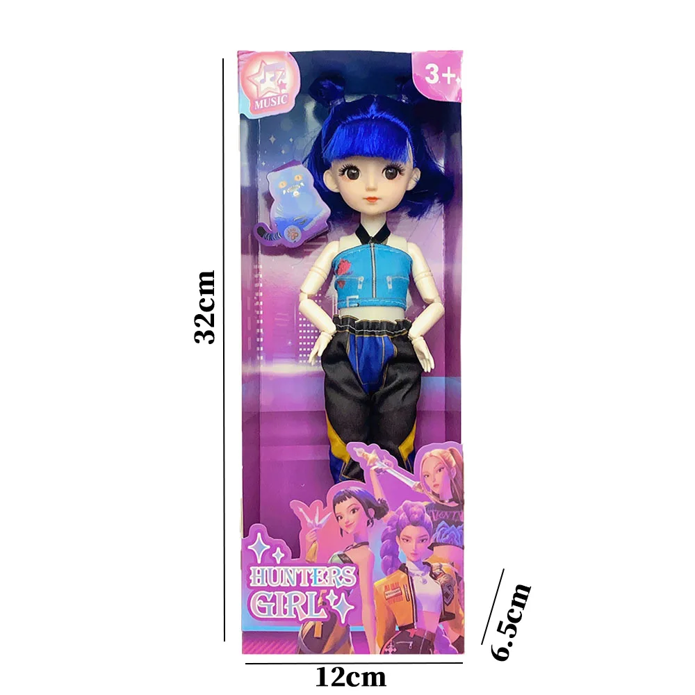 Nieuwe Pop Speelgoed Kpop Demon Hunters Leuke 1/6 BJD Pop Action Figure Speelgoed 3D Ogen Verlichting Muziek Thema Lied Serie Kinderen Gift