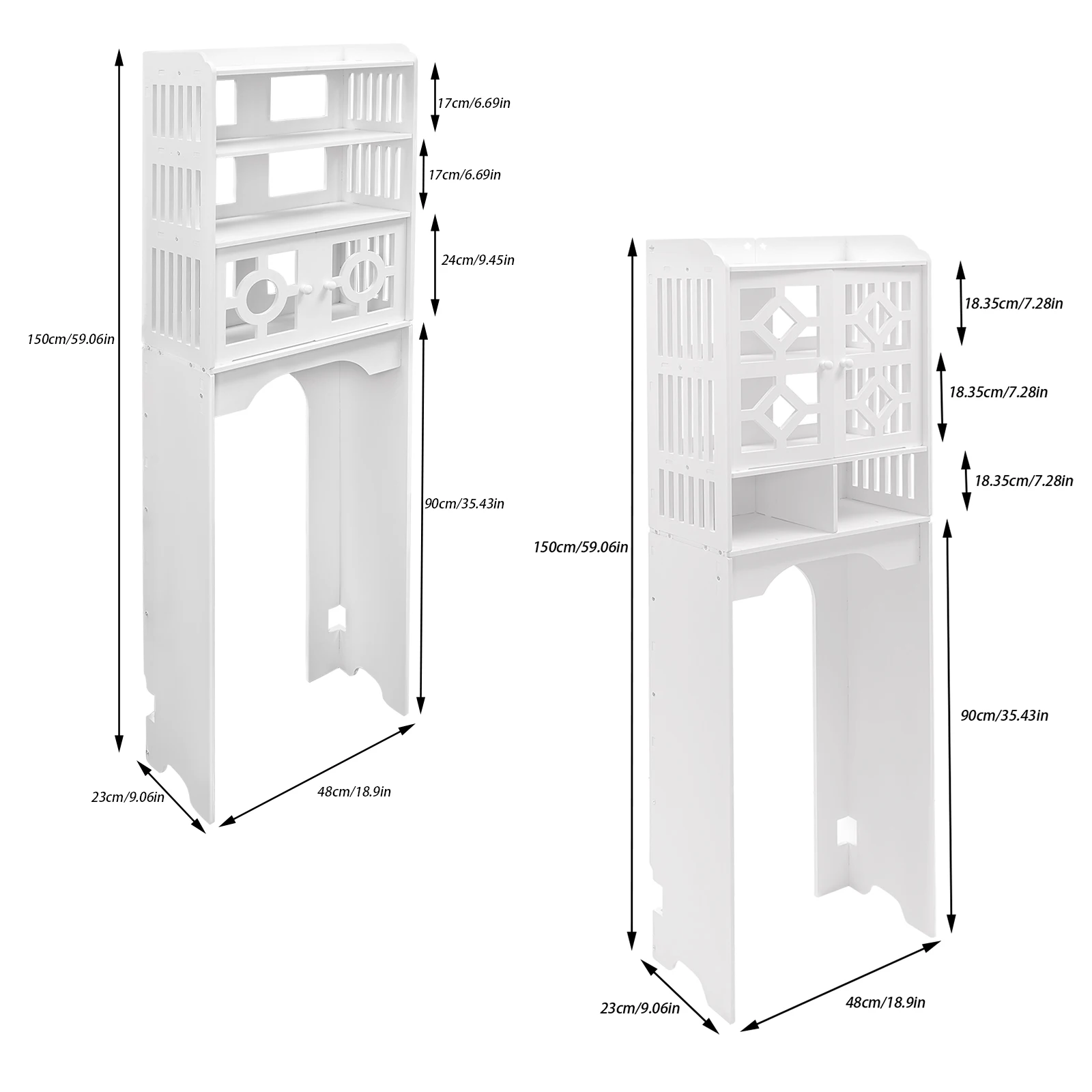 4 Tier Toilet Cabinet, Over The Toilet Storage Cabinet, Bathroom Organizer, Storage Rack above Bathroom Toilet