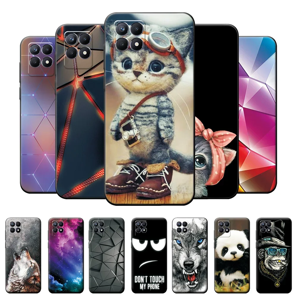 For Realme 8i Case 6.6 inch Back Cover RMX3151 Fashion Cartoon Silicone Soft TPU Cute Phone Cases for Realme 8 Pro Funda Coque