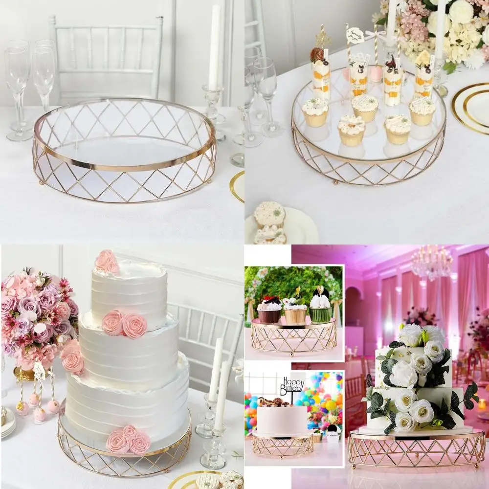 

16-круглая металлическая подставка для торта с геометрическим рисунком и стеклянной столешницей, глянцевая металлическая отделка для десертов, кексов и выпечки
