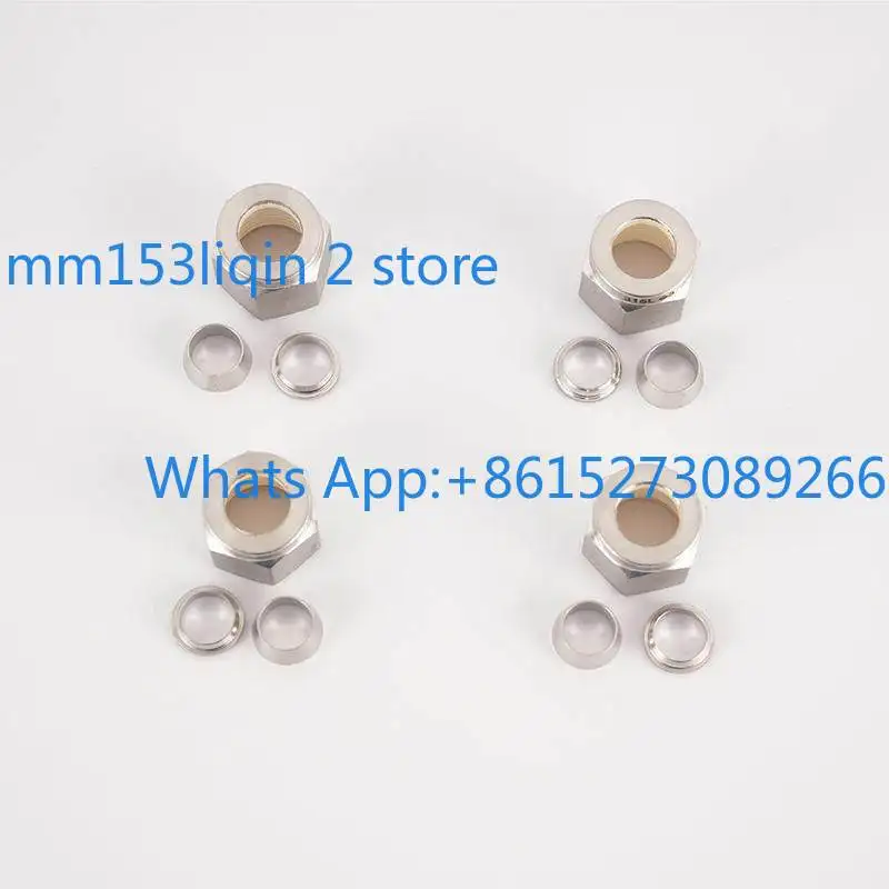 2PCS 316L Stainless Steel High Pressure Nut Jacket Fitting Assembly Jacket Two-piece Sealing Ring Special for Gas Circuit