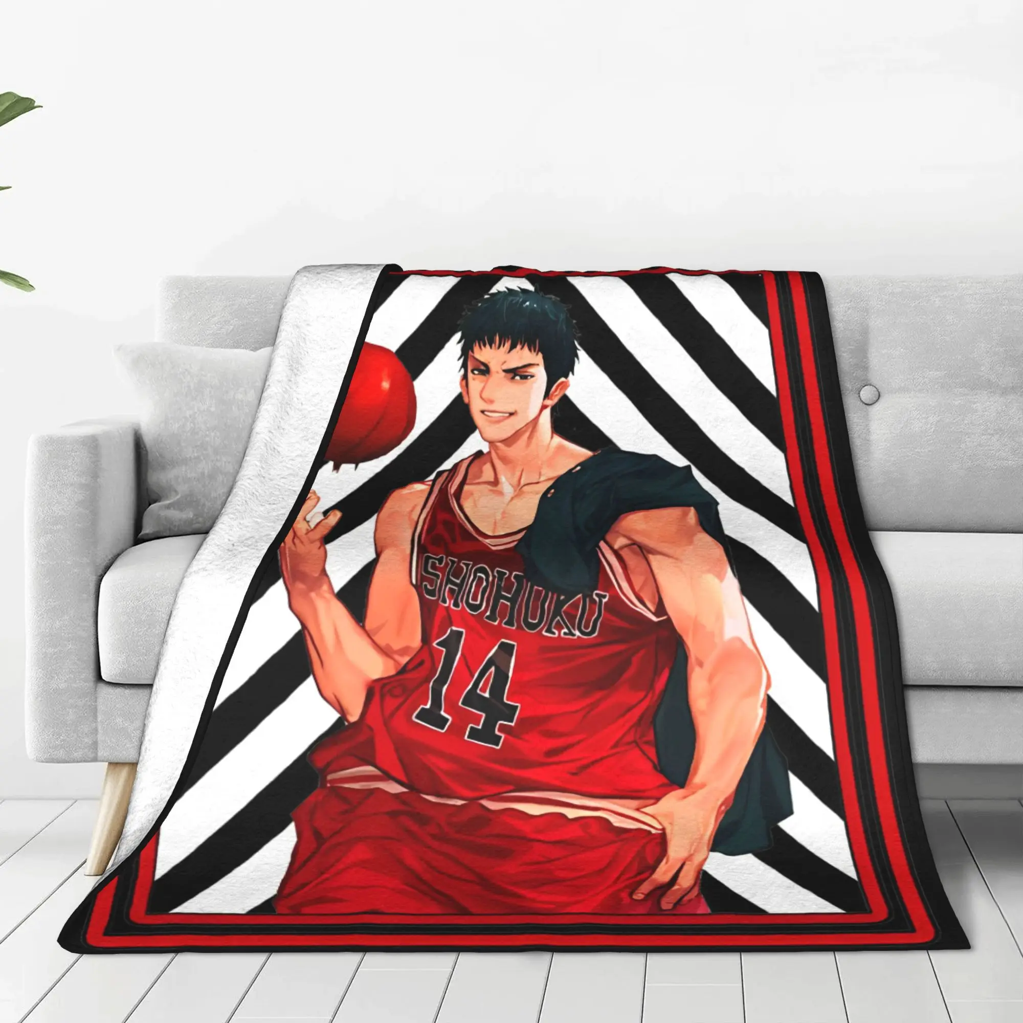 Slam Dunk Mitsui Fleece Blanket  Customized Throw Blankets for Bed Sofa Couch 200x150cm Rug Piece