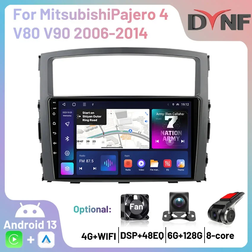 

Автомобильный радиоприемник 4G Android Carplay, мультимедийный плеер, GPS-навигация, авторадио для Mitsubishi Pajero 4 V80 V90 2006 2007 2008 2009-2014