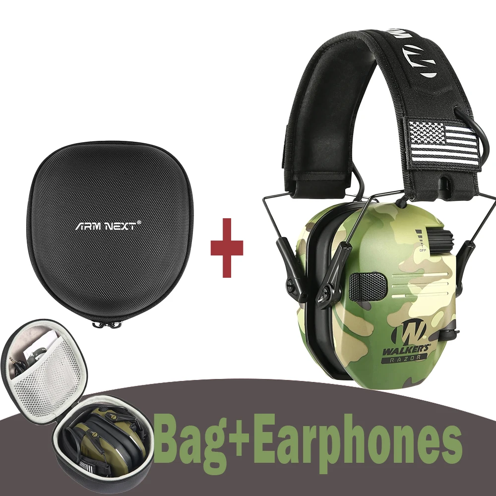 

Electronic Shooting Headset Shooting Ear Protecter for Gun Range Foldable Anti-noise Hearing Protection Headphone+Bag