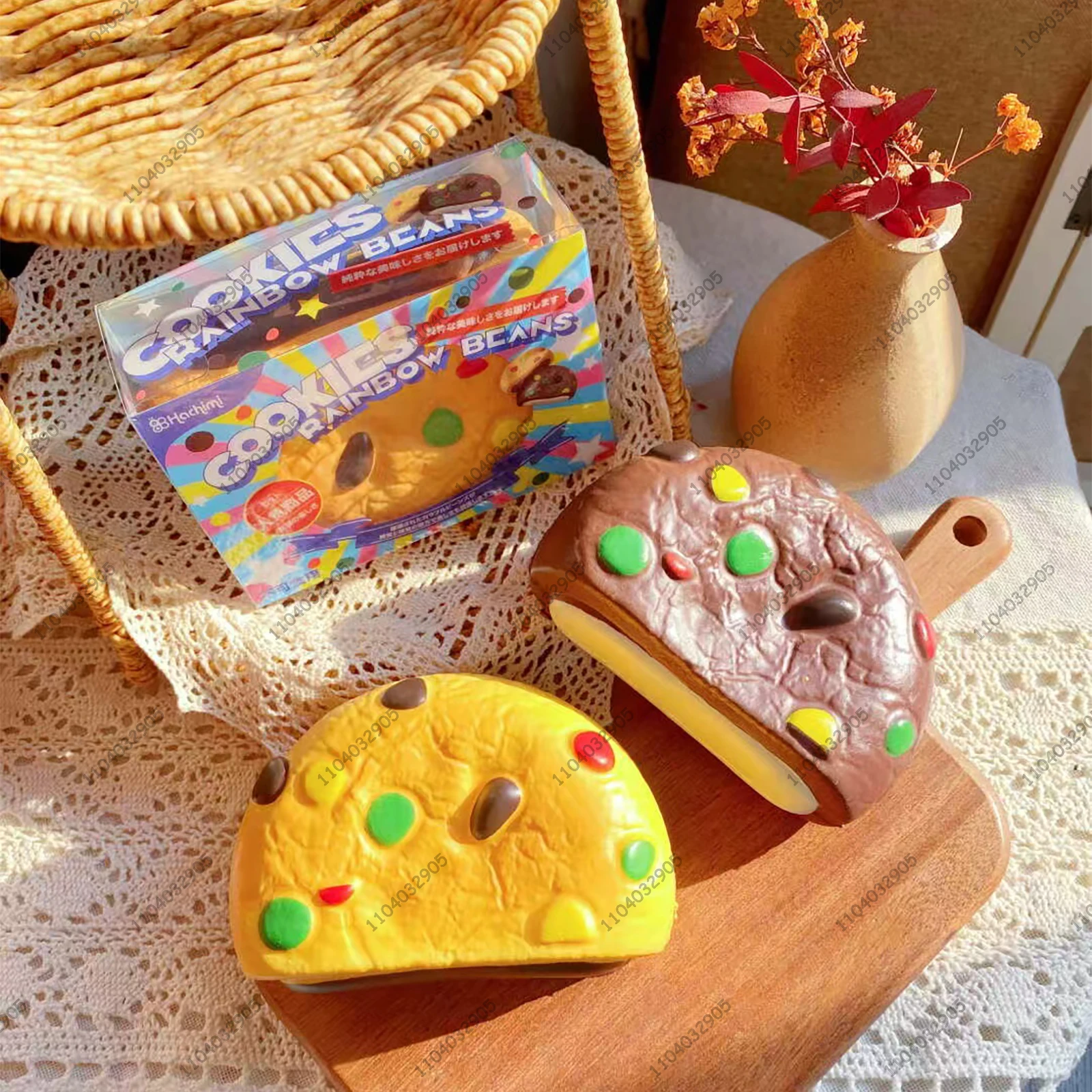 Chocolate Chip Cookie Slow Rising Squishy Toy Biscuit Cookie Fidget Toys AMSR Sensory Anti Stress Relief Toys for Kids & Adults