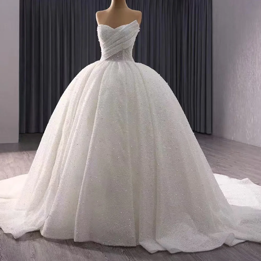 Elegante abito da sposa senza maniche con scollo a cuore con lacci sul retro con perle personalizzabili 2026 Vestido Novia