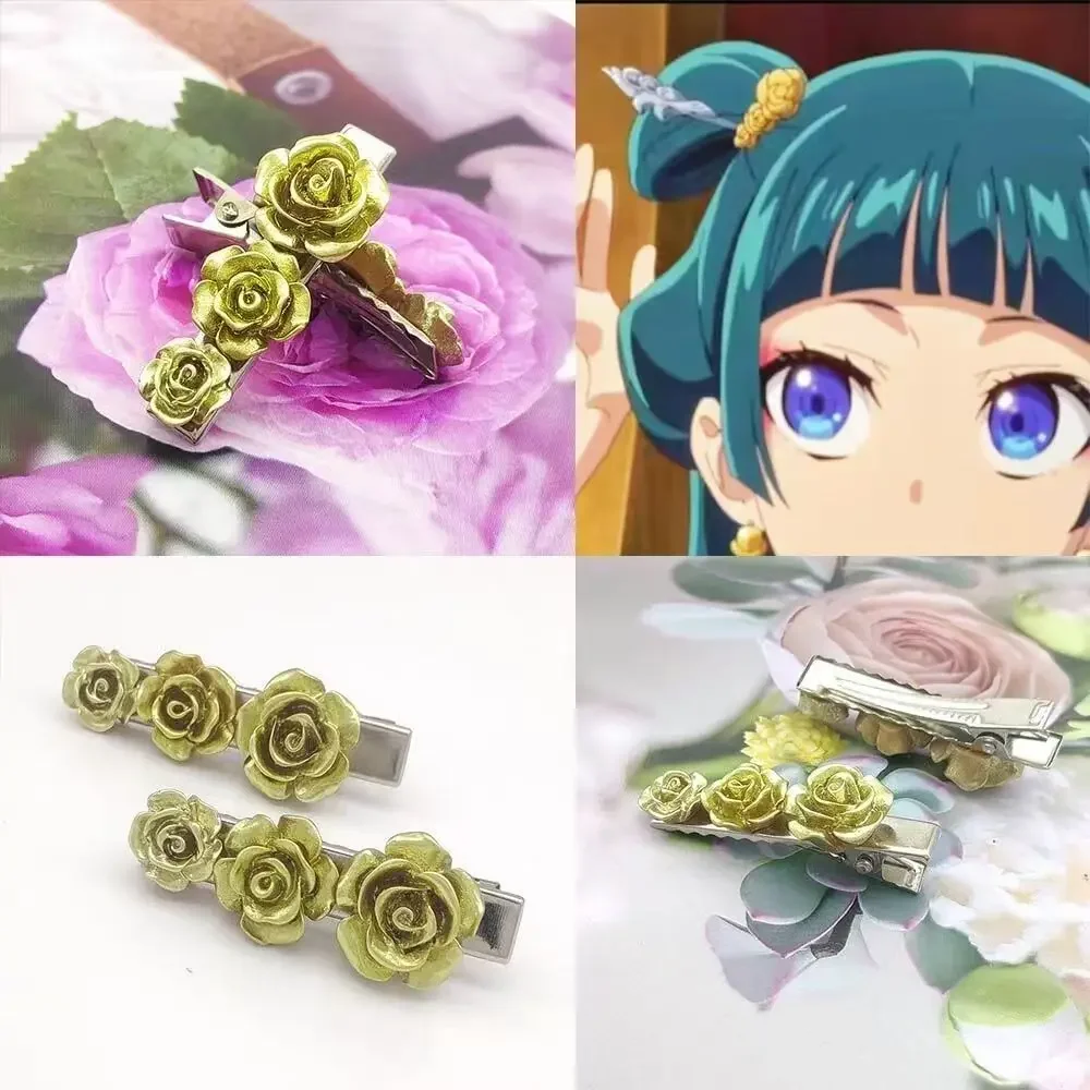 Anime The Apothecary Diaries Maomao Headdress Cosplay Alloy Flower Hair Clip Props Headwear Accessories women Jewelry Gift