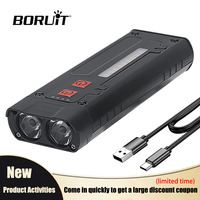 BORUiT Portable LED Flashlights with Magnetic Type-C Rechargeable Work Light with Back Clip Mini Waterproof Camping Flashlight
