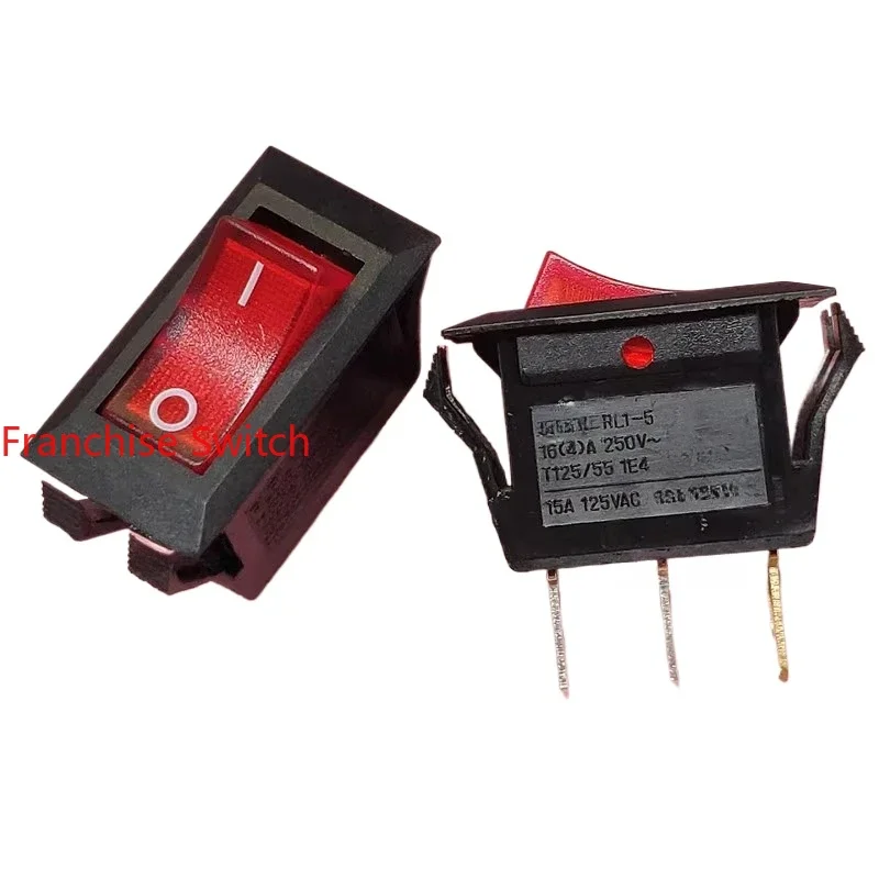 

10PCS Ship type switch RL1-5 16A T125/55 1E4 two gears three feet, with red light 32X17