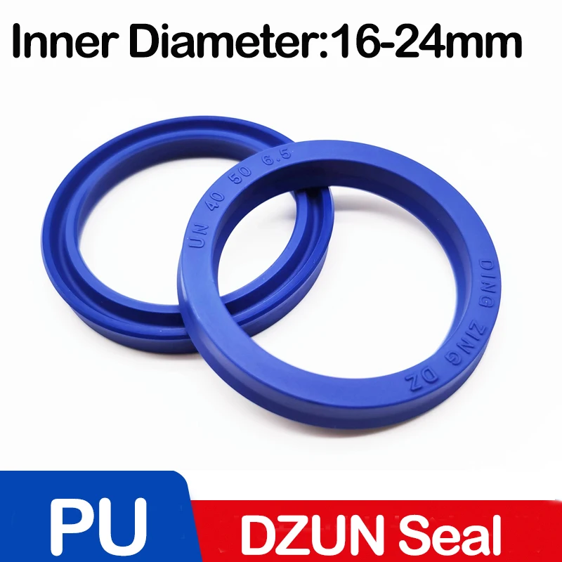 DZUN Radial Shaft Hydraulic Seal  (IDxODxTHK)ID 16-24mm Polyurethane Piston Shaft Piston Rod PU Single Lip U Cup Oil Seal O-Ring