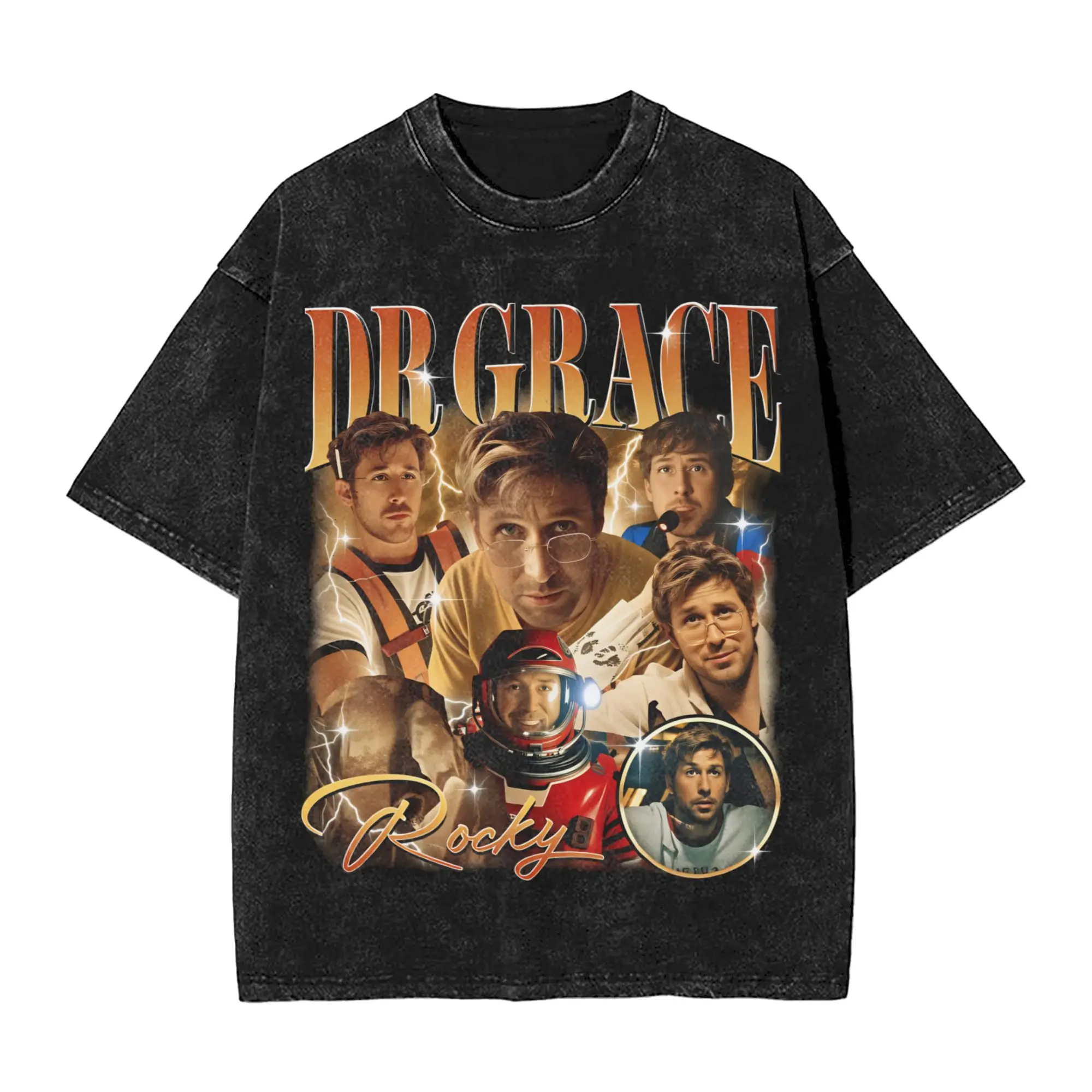 Project Hail Mary Men T Shirts Washed Dr Grace Rocky Funny Tee Shirt Short Sleeve O Neck T-Shirts Cotton Summer Tops