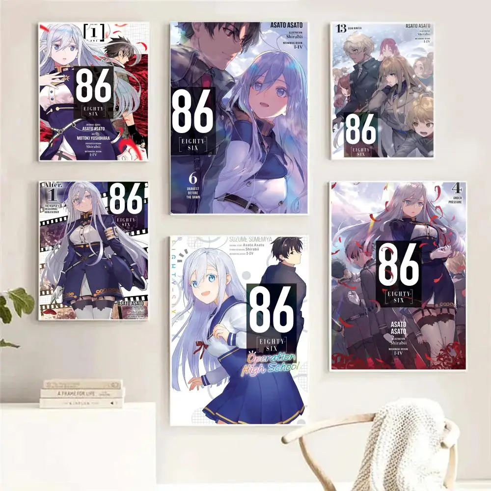 أنيمي 86 E-ثمانون ستة ملصق HD طباعة شخصية قماش جدار جدارية ملصق فني صور لغرفة المعيشة ديكور المنزل