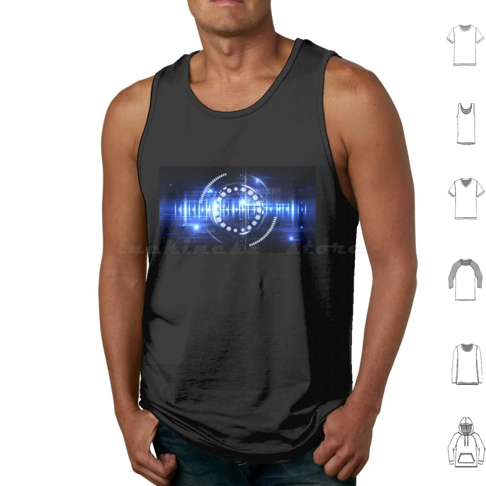 Abstract Technological Cybersecurity Identification Tank Tops Print Cotton Infosec Security Cyber Iot Internet Of