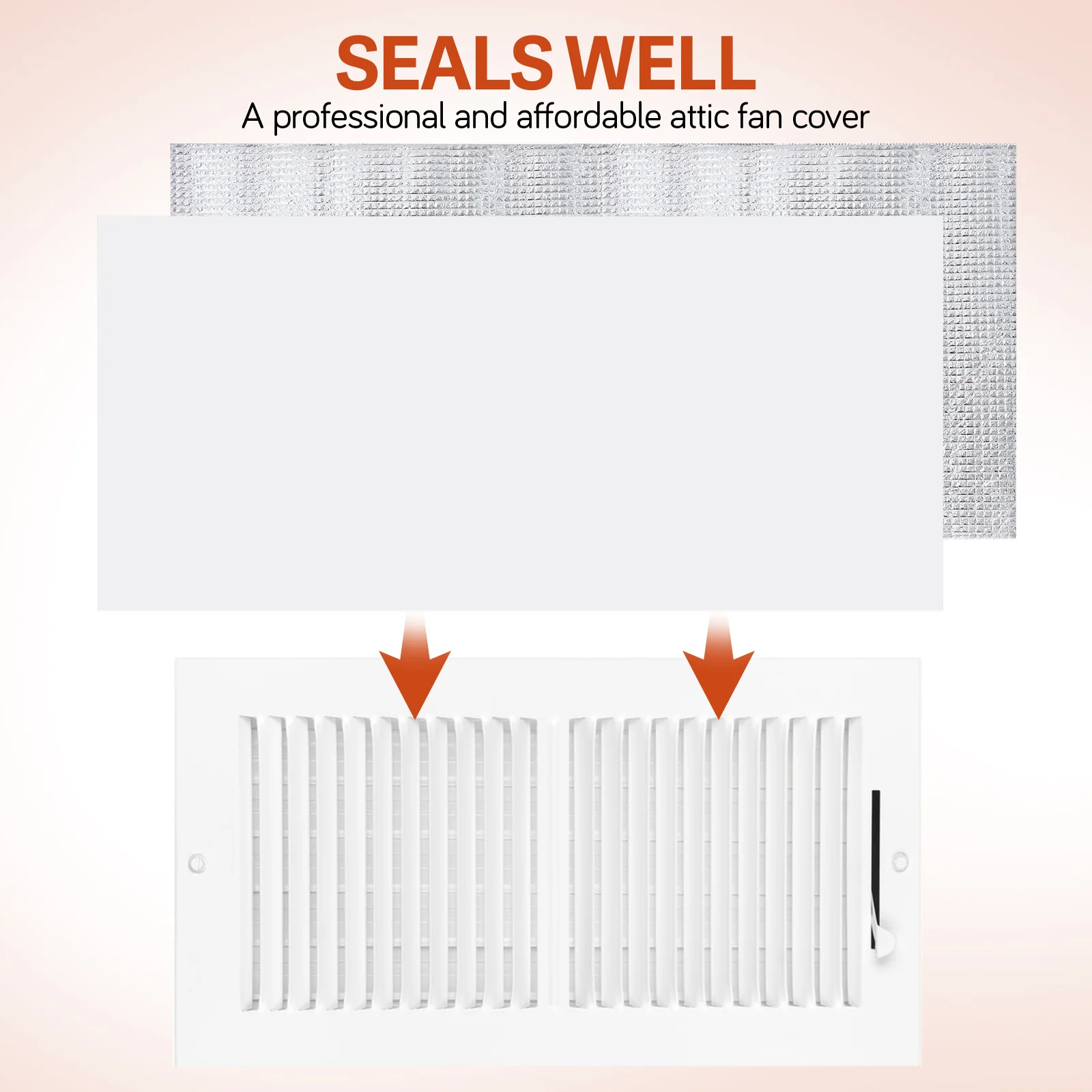 Attic Insulation 129X129Cm Aluminum Film Sealed Reusable Hook Loop Vent Cover For Ceiling Shutter Fan Whole House