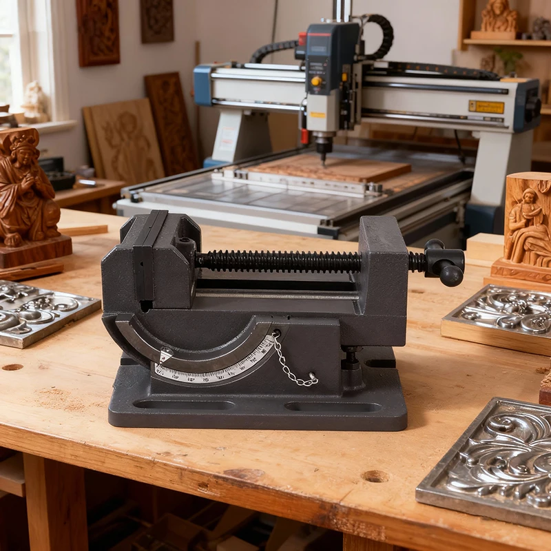 

Tilting Precision Bench Vise Clamp 3" 4" 75mm 100mm for Wood Metal Working Bench Drilling Machine Adjustable Angle QKD75 QKD100