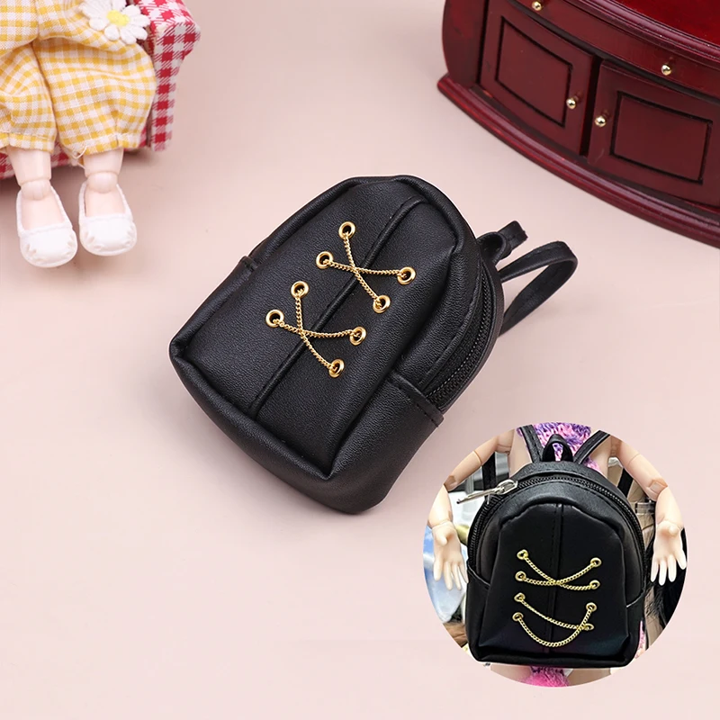 1Pc 1:6 Dollhouse Miniature Backpack Chain Bag For 30cm Dolls Fashion Decor Toy Doll House Accessories Kids Pretend Play Toys