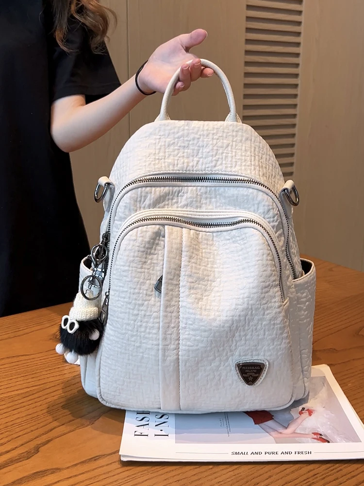 new-2026-women's-leather-backpack-casual-travel-multi-pocket-fashionable-versatile-single-shoulder-bag-soft-handle-commute-style