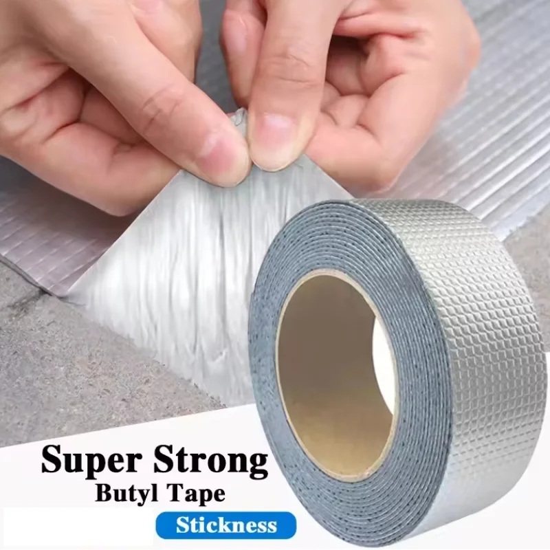 Tape High Temperature Resistance Aluminum Foil Thicken Butyl Tape Wall Pool Roof Crack Duct Repair Sealed Self Tape