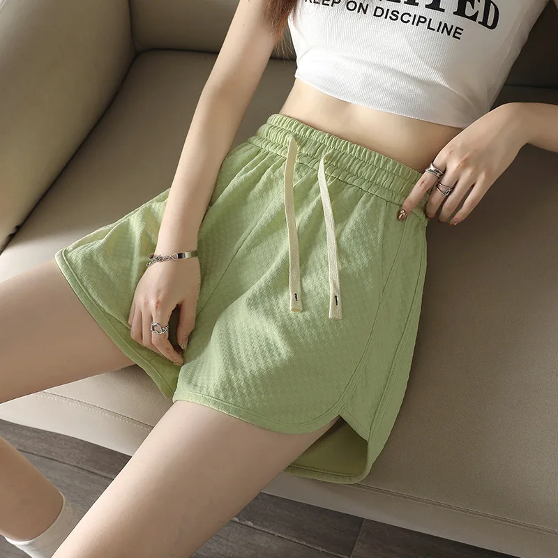 Pantaloncini da Yoga da donna pantaloncini a gamba larga a vita alta sottili pantaloni a tre quarti solidi sport Yoga Walking Outdoor Comfort