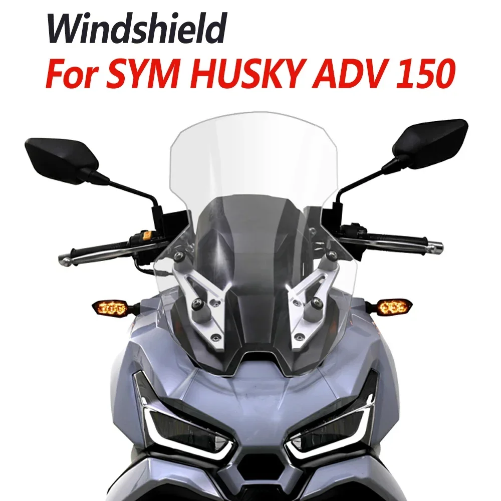 Husky ADV 150 Windshield Modification with High Chest Guard Windshield Mirrors For SYM Husky ADV150 Front Windshield Accessories