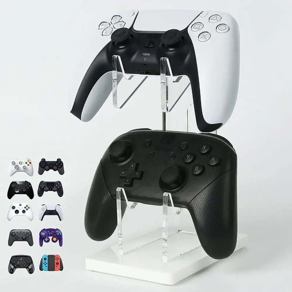 

Acrylic 2-Layer Controller Holder Transparent Stable Game Handle Display Stand Universal Dual Game Controller Holder